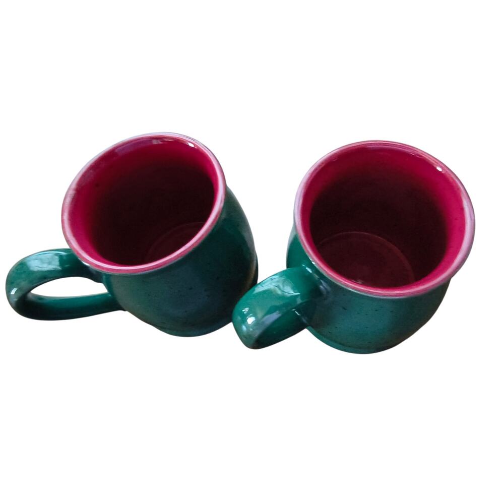 Pair Alexander Julian Colours Mugs Forest Green Maroon